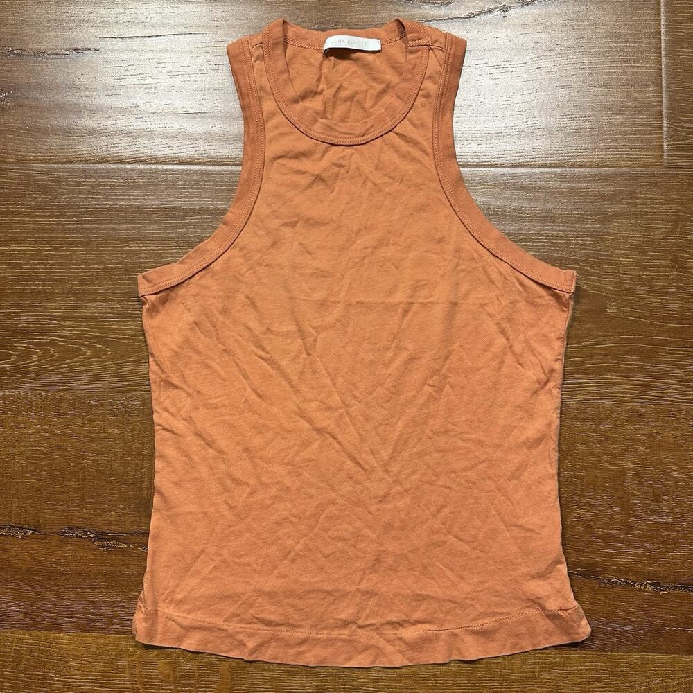 John Elliott Tank Crop Top Womens 1 S Orange City Comfort Layer Retro Luxury